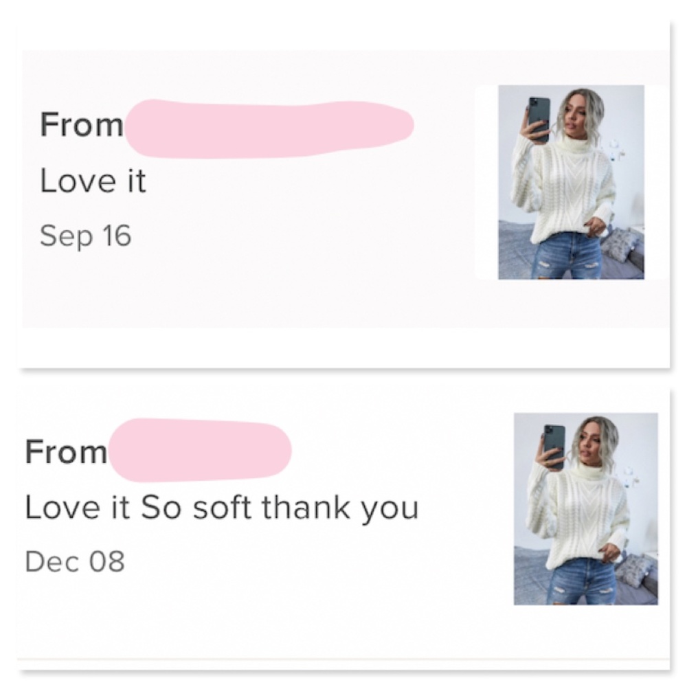 Off White Cable Knit Turtleneck Sweater - Picture 9 of 10